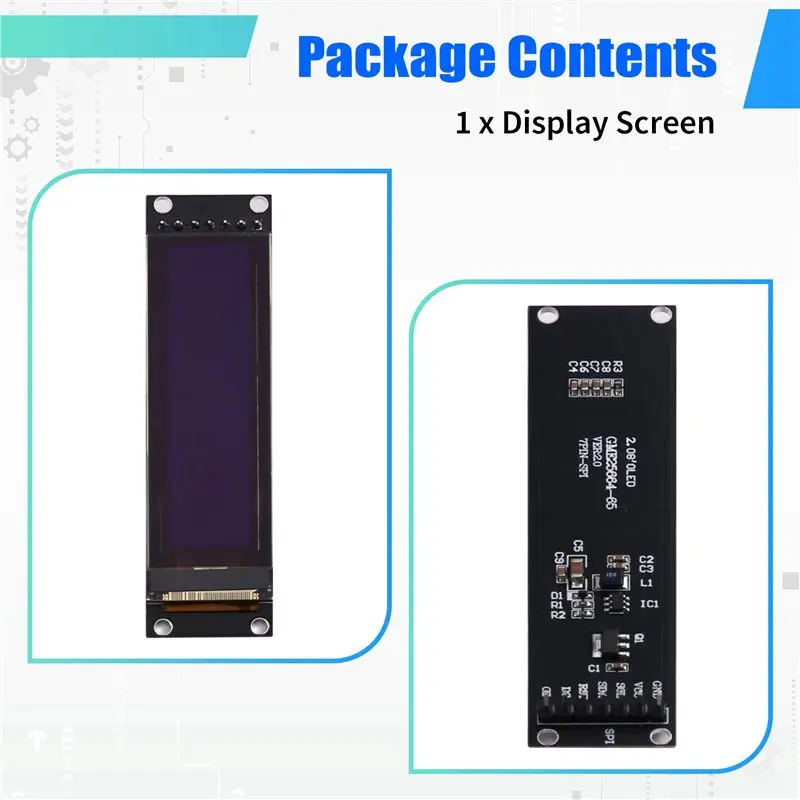 【추수감사절】2X 실제 OLED 디스플레이 2.08인치 256X64 그래픽 LCD 모듈 흰색 디스플레이 화면 LCM 화면 SH1122 컨트롤러 Sup
