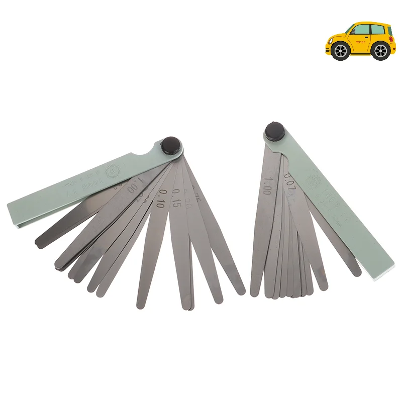 14/17 Blades Feeler Stainless Steel Gap 0.05-1.0mm Thickness Filler Gauge Tool Feeler Gauge Metric Thickness Set