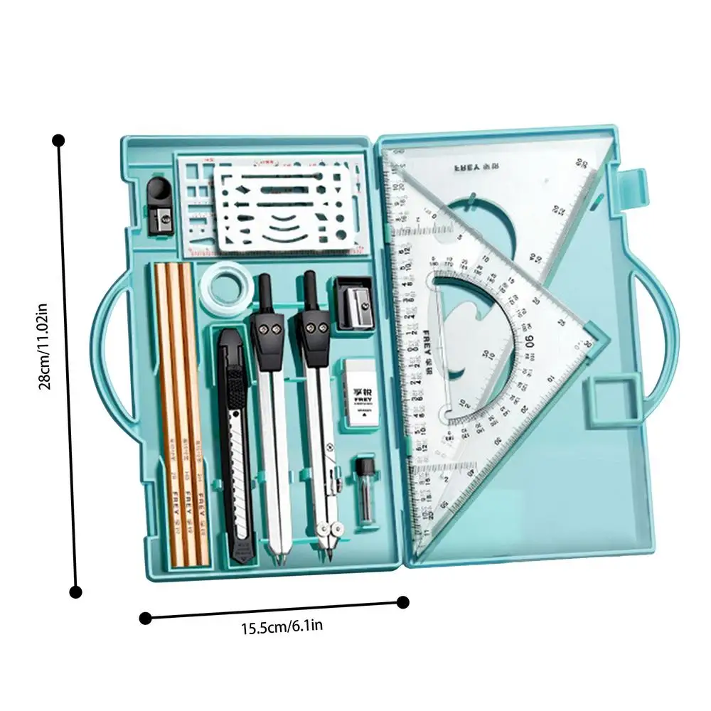 Saudi Certified Box Ruler Student Drafting Kit For School HOMSFOU Engineering Drawing Kit In ...
