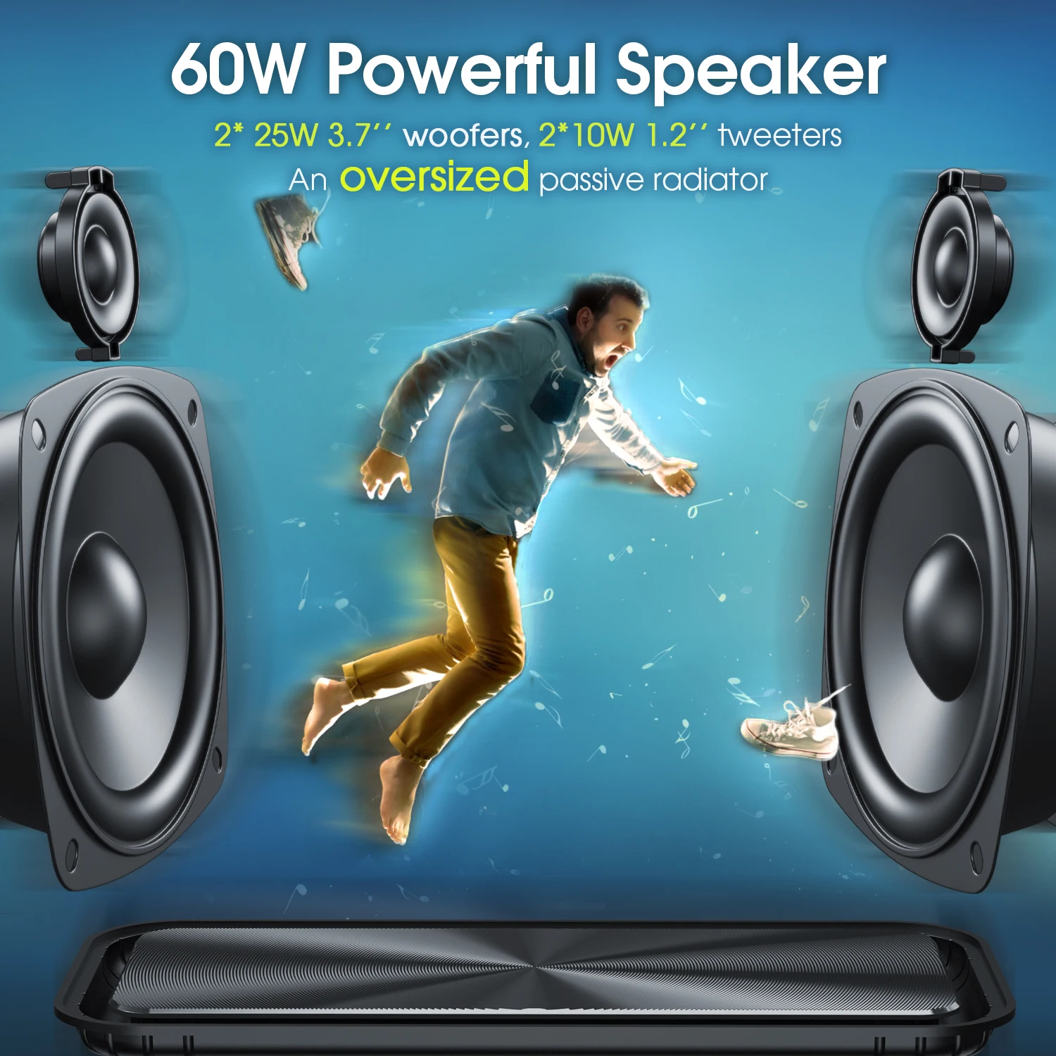 W-KING 60W RMS 100Wピーク、スピーカー bluetooth Amazon.co.jp: Bluetooth スピーカー、W-KING 60W RMS(100W