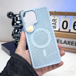 Pure Color Magnetic Honeycomb Heat Dissipation Frame Case - Galaxy S26plus (Light Blue)