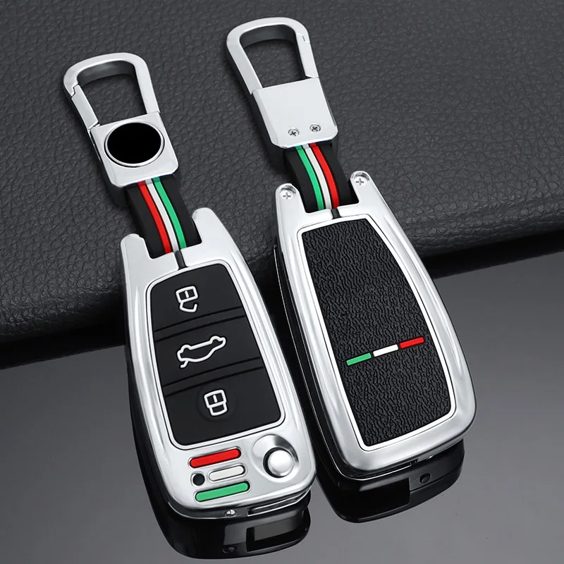 

Car Key Case For Audi C5 C6 R8 A1 A3 Q3 A4 A5 Q5 Q7 A6 S6 A7 B6 B7 B8 8V 8L TT RS RS3 S3remote Cover Holder Keychain Accessories
