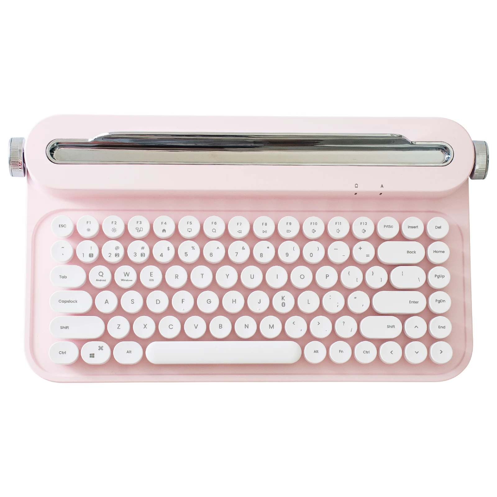 Yunzii Actto Teclado Bluetooth sem Fio B305 Rosa Bebê Máquina de Escrever Retro Estético Suporte Integrado para Multi-dispositivo