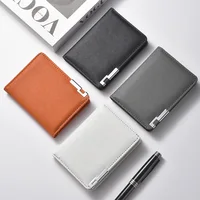 Petit portefeuille mince de style business en simili cuir noir – Plusieurs emplacements pour cartes, porte-carte de crédit et permis de conduire, géométrique 6