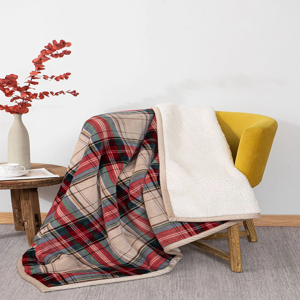 

Soft And Comfortable Sherpa Blanket For Experience Easy Care Polyester Plaid Fleece Sherpa Blanket