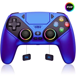 Wireless Gamepad with Hall Effect Triggers, RGB Lighting, Turbo Vibration, and Programmable Buttons (Purple Blue)