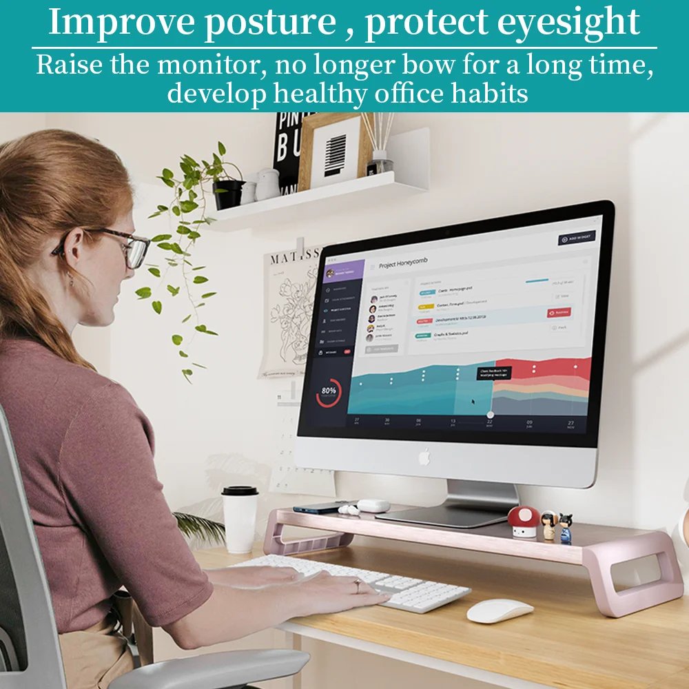 Universal Monitor Riser Stand Brushed Aluminum Alloy&ABS Sup - AIXIVO product image