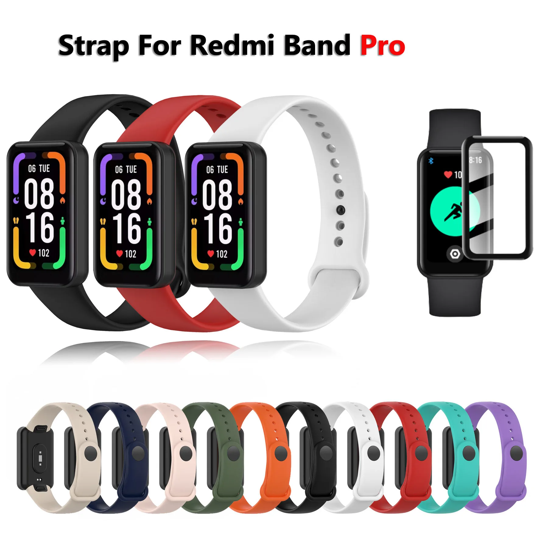 Strap For Redmi Smart Band Pro Replacement Soft Silicone Sport Wrist ...
