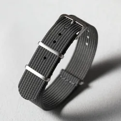 High - Density Waterproof Nylon Strap - Black, Green, Gray, Blue - Retro Style Men's Watchband - 22mm (Deep gray)