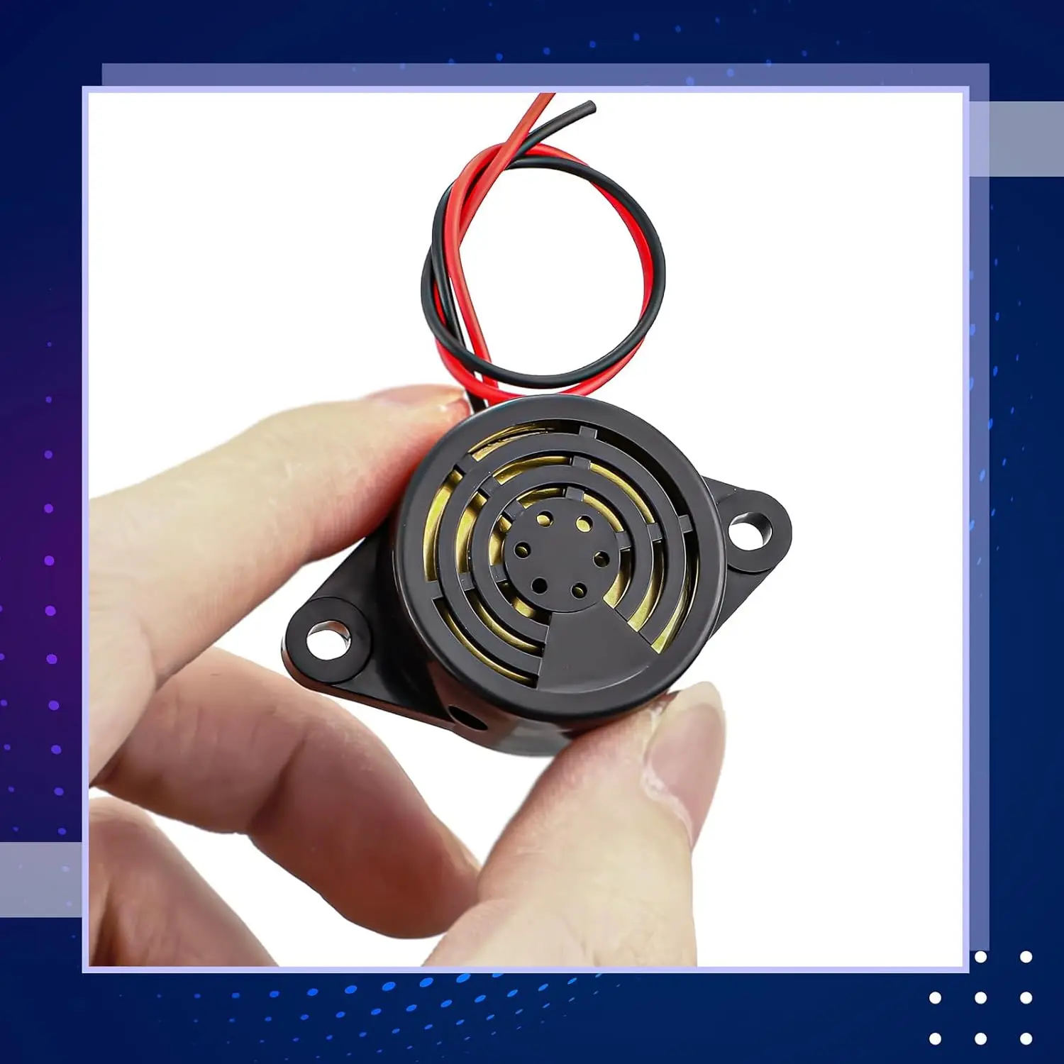 6개 DC 3-24V 95dB 전자 버저 액티브 피에조 버저 알람 사운더 연속음 비프음, 블랙