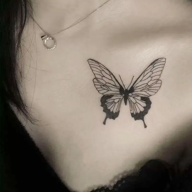 Waterproof Dark Butterfly Temporary Tattoo Stickers for Body Art