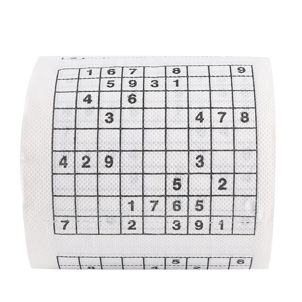 Toilet Paper Durable Sudoku Su Printed Tissue Paper Toilet Roll Paper Good Puzzle Game Toilet Office Home Puzzle Jiugong English