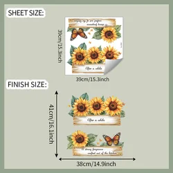Sunflower Wall Stickers for Home Decor - Inspirational English Slogan for Bedrooms and Living Spaces (39X39cm)