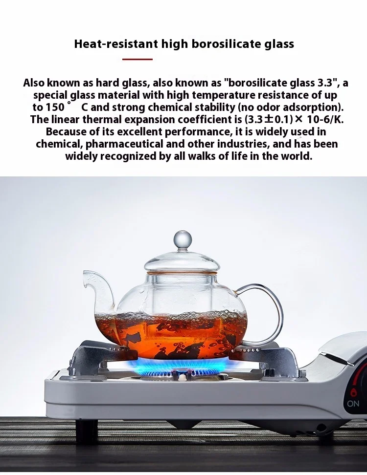 HMLOVE Heat Resistant Glass Teapot With Stainless Steel Tea Strainer Infuser Flower Kettle Kung Fu Teawear Set Puer Oolong Pot