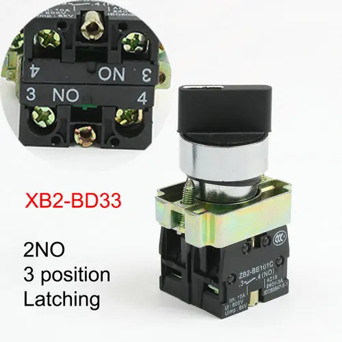 Self-Locking Latching Selector Push Button Switch with Momentary Reset, Multi-Position