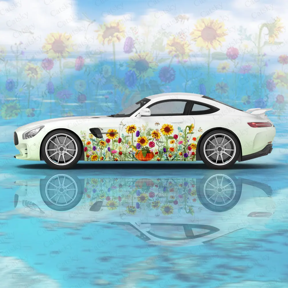 

Подсолнух стрекоза наклейка на кузов автомобиля Itasha виниловая наклейка на боковые автомобили наклейка на кузов автомобиля декоративная наклейка автомобильная защитная пленка