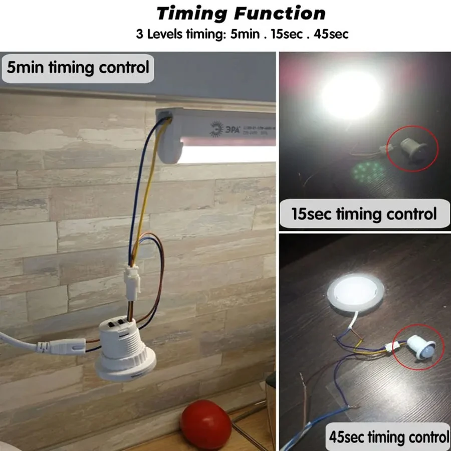 2PCS Smart Motion Sensor Switch 85-265V Automatic Detector Switch Time Lighting Delay Adjust Movement For LED Lamp Ceiling Light motion sensor pir sensor switch motion sensor switch