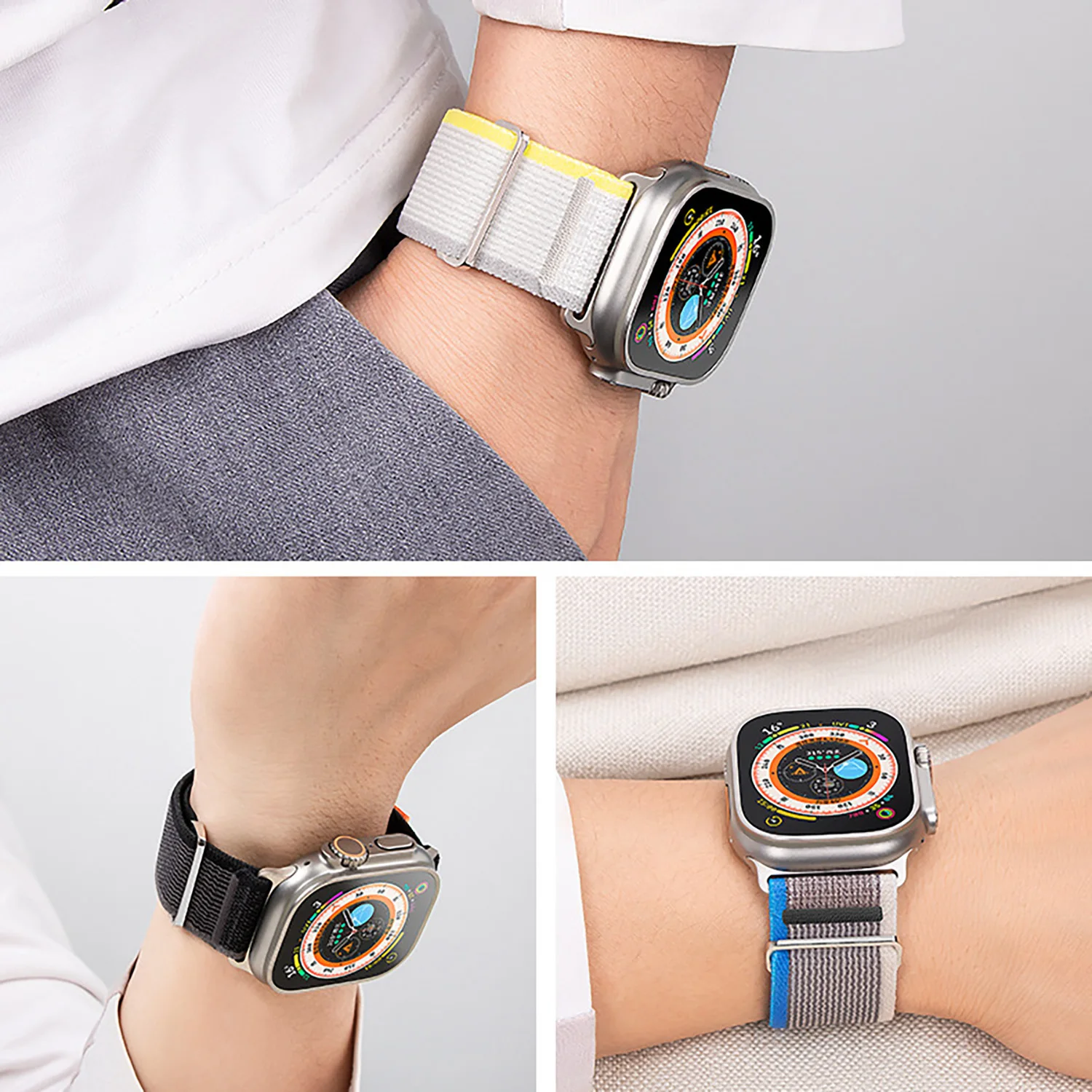 애플 워치 스트랩용 루프 밴드, 울트라 울트라 2, 49mm, 44mm, 40mm, 45mm, 41mm, 42mm, 38mm, 스포츠 팔찌, iWatch 시리즈 9, 8, 7, 6, 5, 3, 2 se