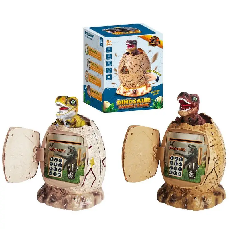 

Dinosaur Money Bank Children's Code Lock Fingerprint Password Electronic Money Saving Box 3 In 1 Password Coins Bank With Music