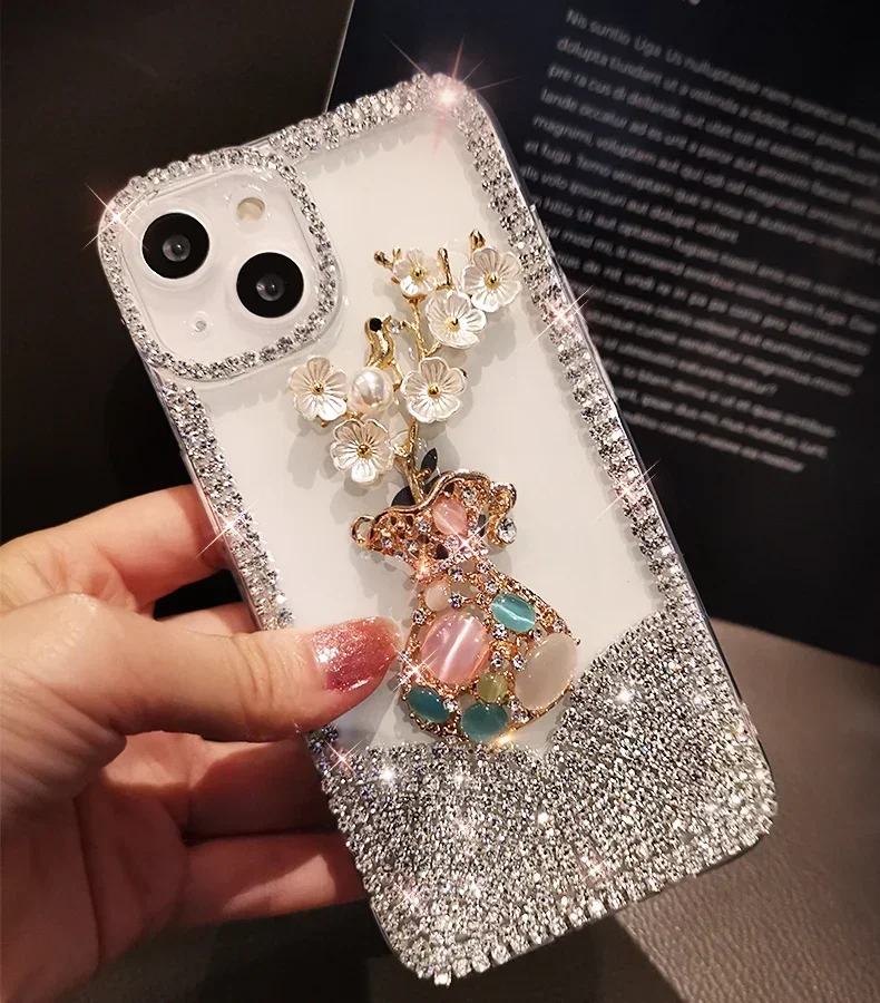 

Luxury Diamond Bling Claw Chain Jewelry Crystal Phone Case Cover For HuaweiP30 P50Pro P40lite Mate30 40 For Honor8X 9X 50 60Pro