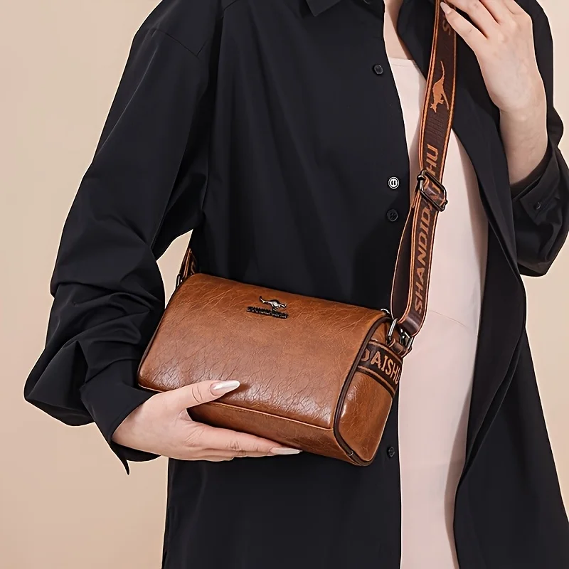 Kel Handyly Solid Color Pu Leather Shoulder Bag, Fashion Versatile Large Capacity Pillow CrossBody Bags, Suitable for Daily Use