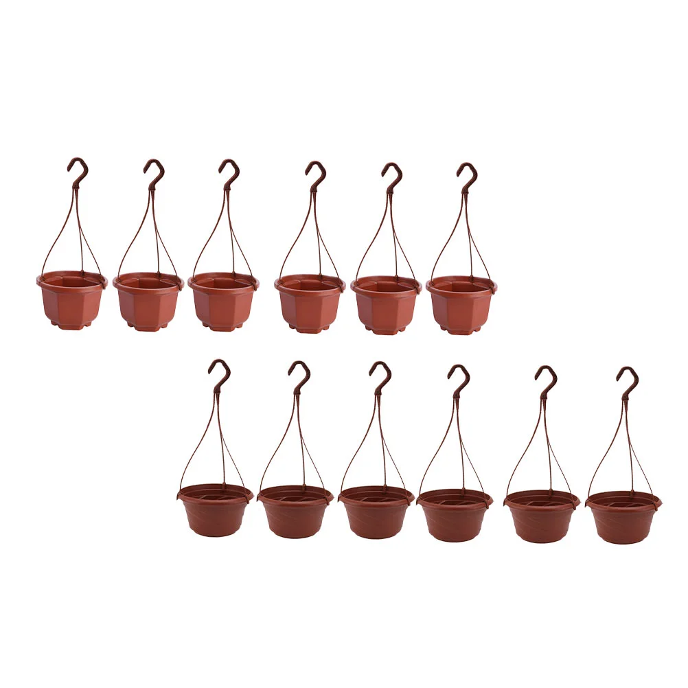

12 Pcs Orchid Pot Octagonal Plastic Flower Plant Hanger Home Decor Clearance Hanging
