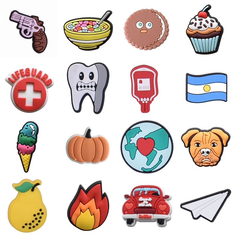 

Shoe Charms Accessories Fits for Crocs Single Sale 1pcs Decorations PVC Buckle for Kids Party Christmas Gifts Pins