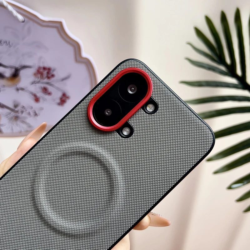 Enhanced Protective Case with Magnetic Soft TPU and Diamond Pattern Leather Back - Anti-Fingerprint Cover