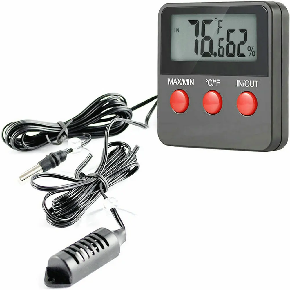 Digital Temperature And Humidity Meter LCD Display Outdoor Incubator Thermohygrometer With probe For Pet Hatching Eggs Sensor thermometer hygrometer digital thermometer temperature and humidity meter hygrometer thermometer