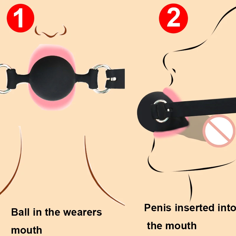 Dildo Reversible Ball or Cock in Mouth Gag 100% Medical Silicone Deepthroat BDSM Gags Slave Bondage Restraints Sex Toys Couples sex party toys erotic sex toy sex toys sex bondage toys