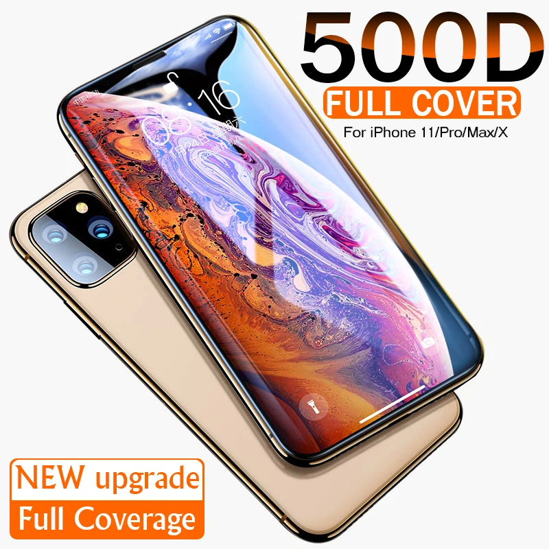 

Закаленное стекло 500D для iPhone 13, 12, 11 Pro Max, 8, 7, 6 Plus, защита экрана на iPhone 13, 12, 11 Mini, X, XR, Xs Max, SE 2020, стекло