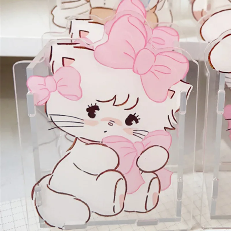 Cartoon Cute Mikkoed Acrylic Pen Holder Transparent Stationery Storage Box Creative Cartoon Pencil Holder Ins Desk Organizer 4