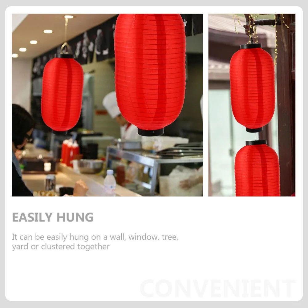 Description Picture 5 of itemSilk Fabric Material Winter Melon Lantern New Metal Bracket Foldable Chinese Hanging Lanterns Red Oval Festival Lantern Tavern