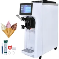 Commercial Ice Cream Maker, 10-20L/H Yield, 1000W Countertop Soft Serve Machine with 4.5L Hopper 1.6L Cylinder Touch Screen 1