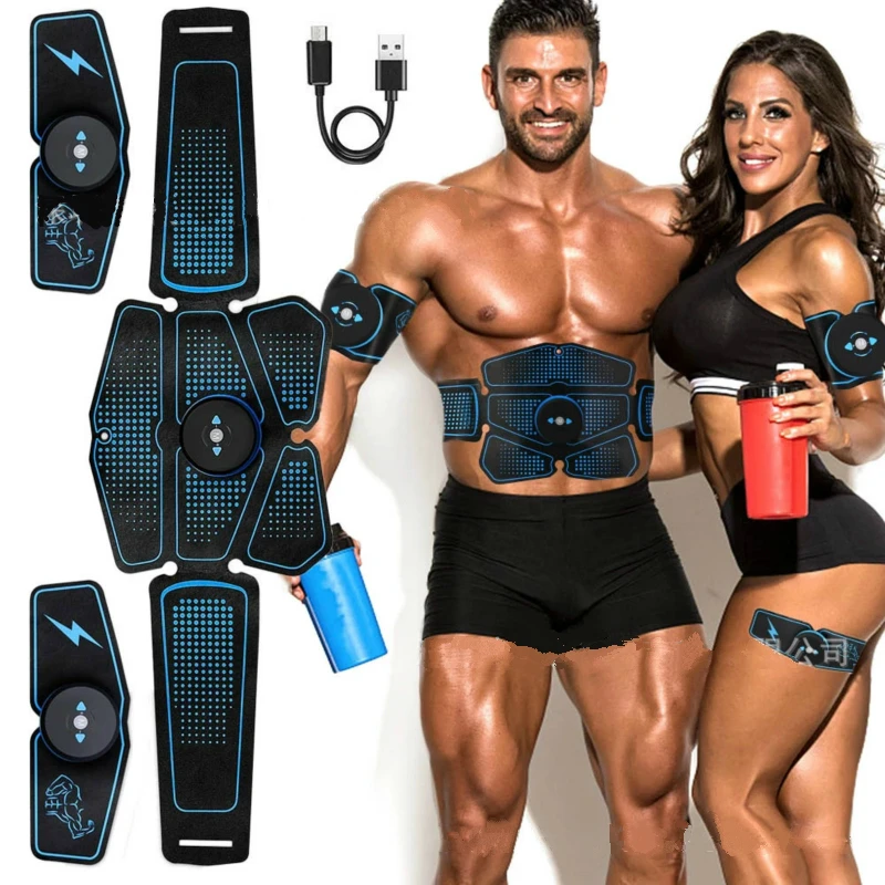 New USB Charging EMS Abdominal Belt Electrical Stimulation ABS Muscle Trainer Hip Toner Home Gym Fitness Equipment Women Men