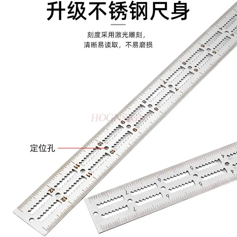 1pcs 스테인레스 스틸 가장자리 눈금자, 목재 작업 각도 눈금자, 다기능 고정밀 각도 눈금자, 각도 측정 장치