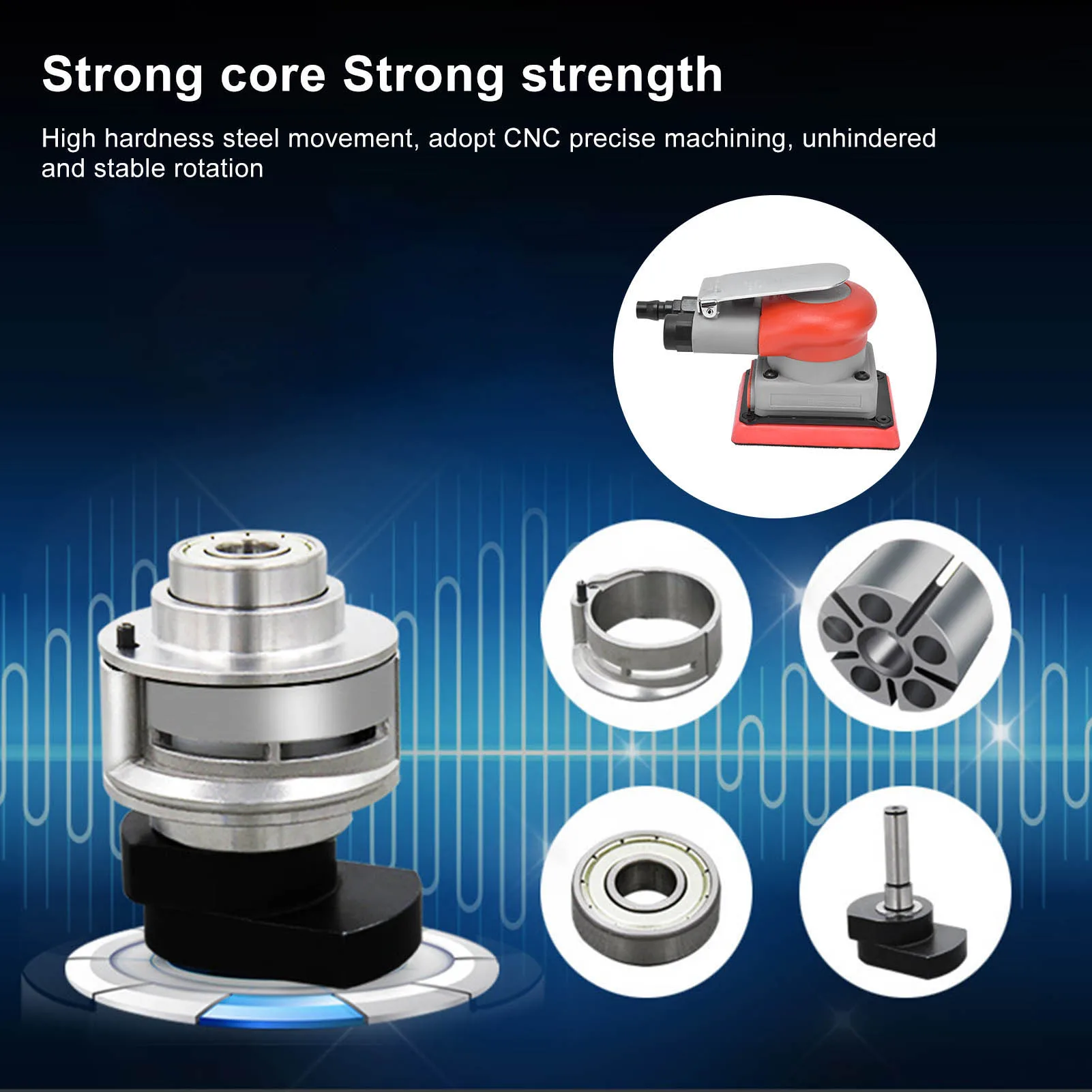 Pneumatic Sander Alloy Steel Air Squares Sanding Machine Sandpaper Machines for Wood 75x100mm