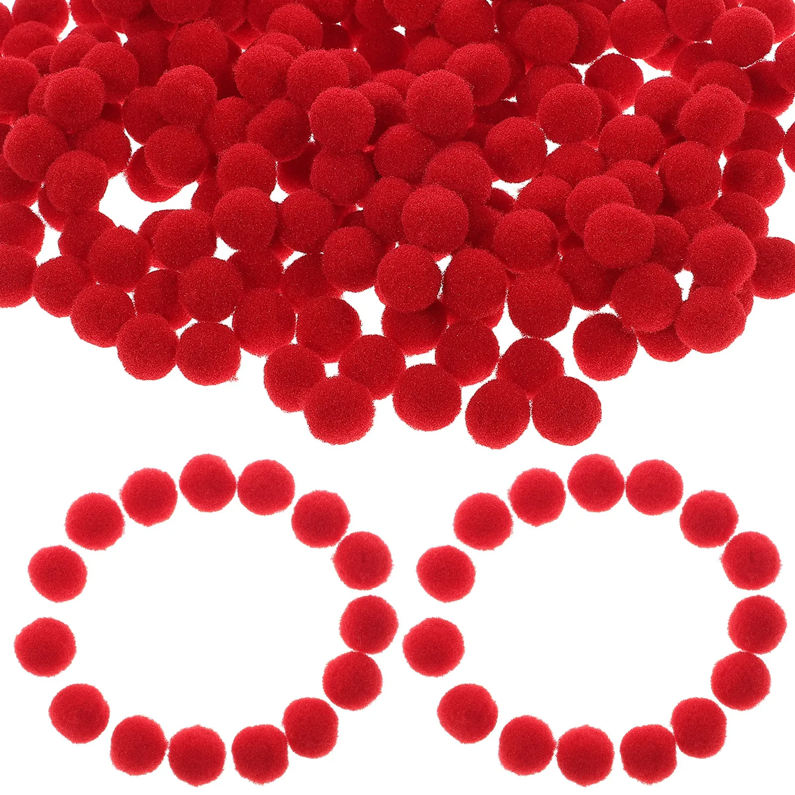 250Pcs 레드 폼폼 공예 재료 의류에 대한 장식 폼폼 공 DIY 쥬얼리 만들기 모자 장식 예술 공예