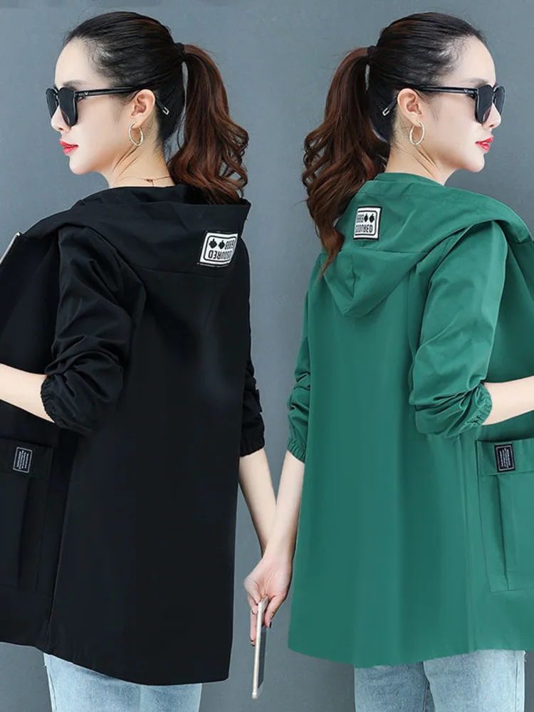 

Women's Fashion Jacket Windbreaker All-match Korean Elegant Casual Classic Fashion Long Sleeved Trench Coat Clothing New