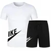 2025 Summer Sports Men's Suit Running 3d Printed Top Casual T-shirt + Shorts 2-piece Jogging Breathable Quick-drying Clothing 2