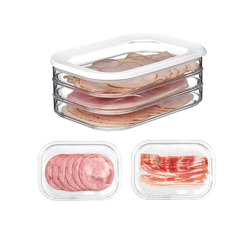 Refrigerated Fresh-Keeping Box With Lid Food Grade Frozen Plastic Kitchen Refrigerator Special Storage Box Deli Meat Containers 5