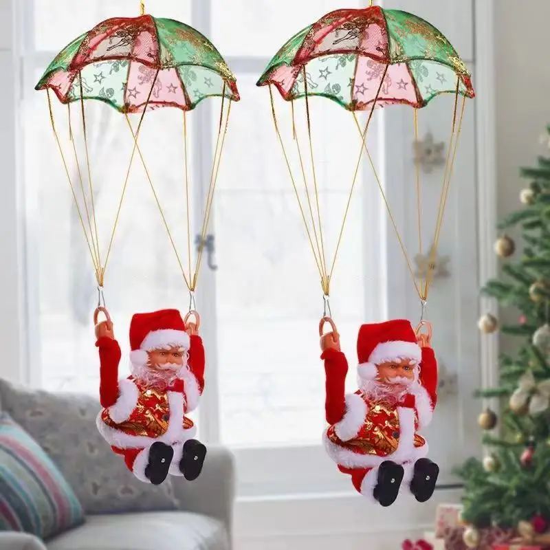 Electric Santa Claus Climbing Rope Ladder with Music Santa Musical for Christmas Tree Home Decor Gifts for Christmas Decoration