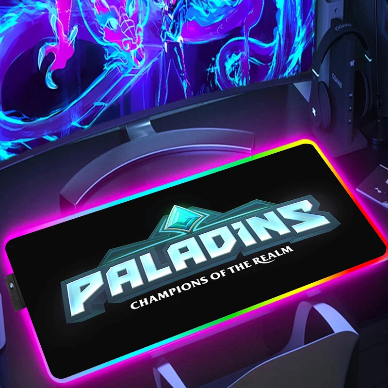 

RGB Paladins Mouse Pad Anime LED Gaming Accessories Speed Game Gamer PC Keyboard Carpet Laptop Notebook Desk Mat cheap Mousepad