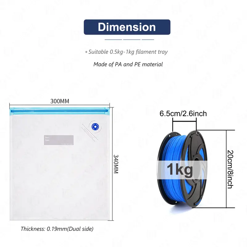 3D Printer Filament Storage Bag PLA ABS PETG Vacuum Bag Dryer Safekeep Humidity Resistant Sealing Bags Keep Filament Dry Sealed - Image 5