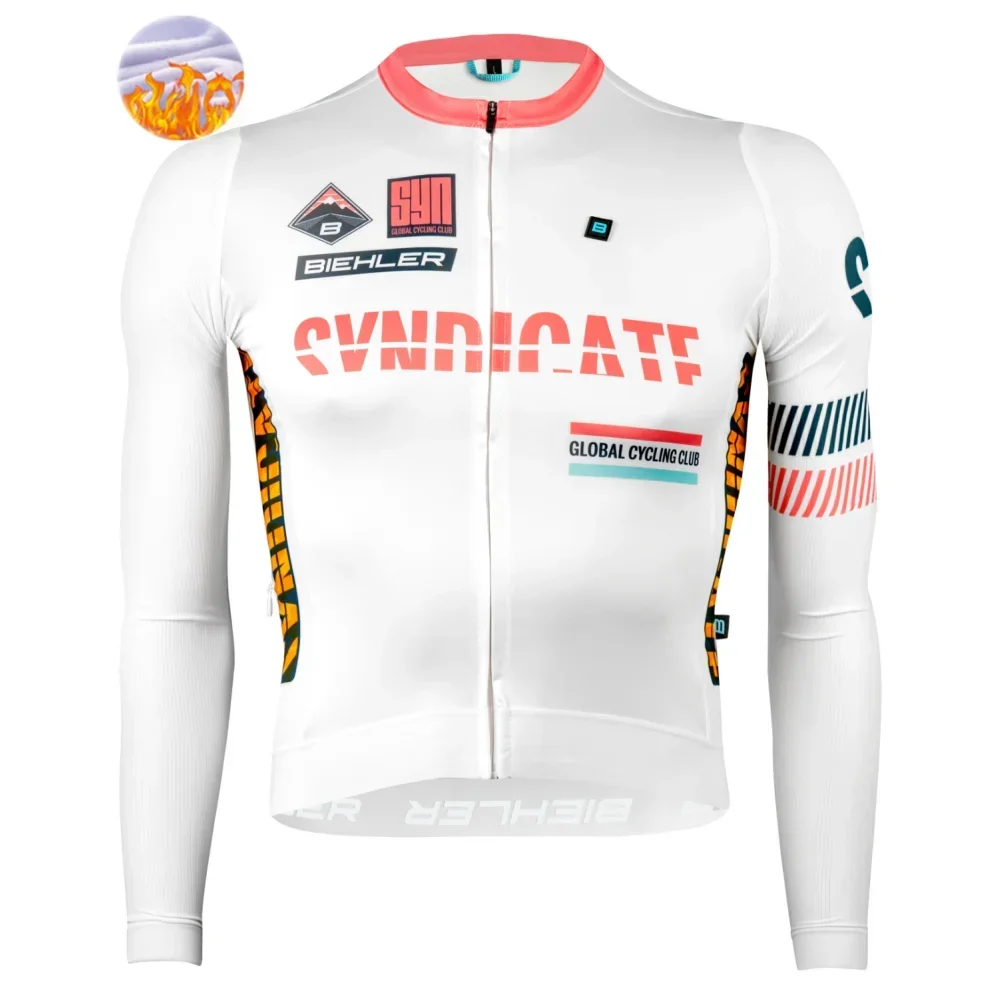 SYN Cycling Jersey Men's Set Cycling Clothing Winter Road Race Bike Shirt Suit MTB Long Sleeve Bicycle Thermal Jacket Suit Ropa