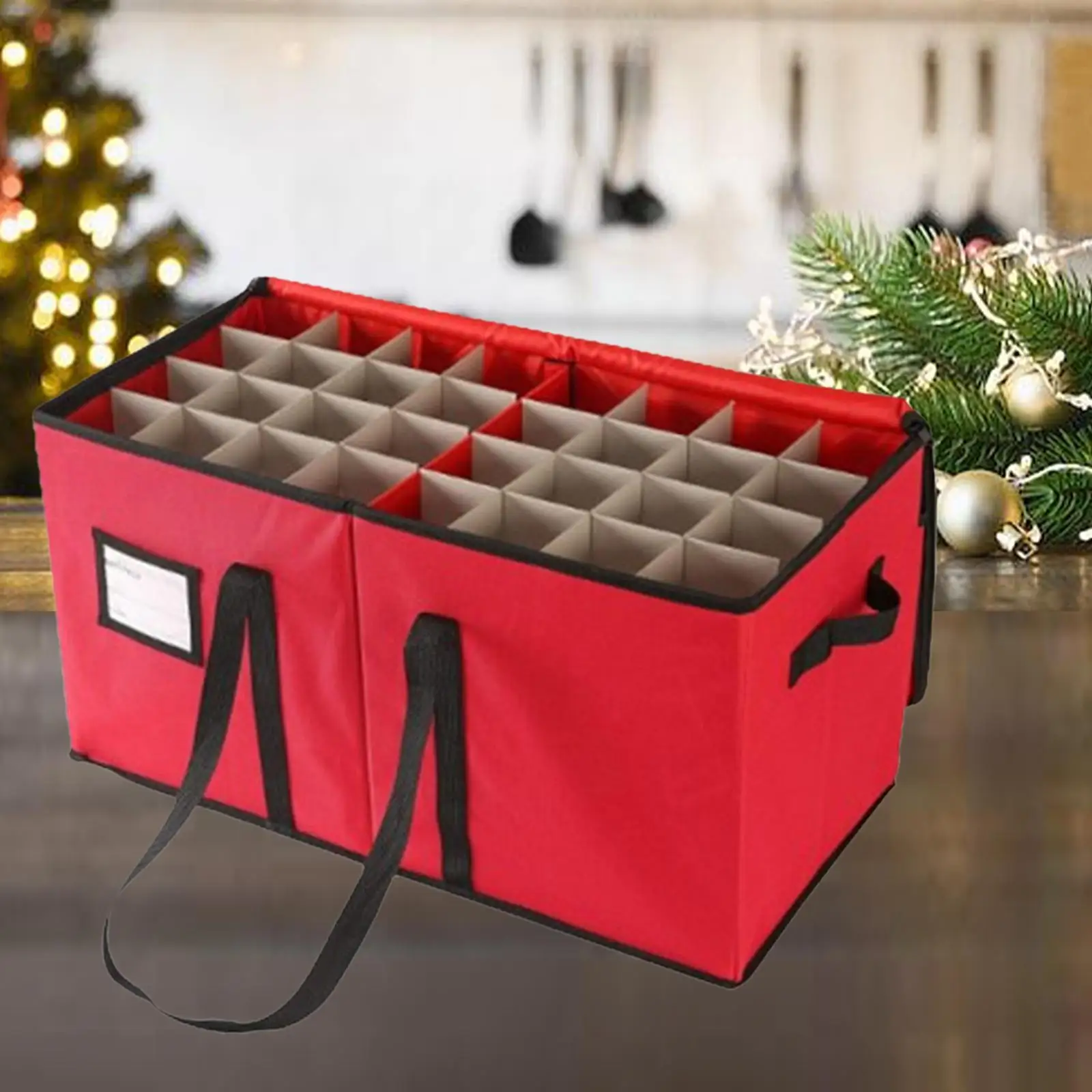 Caja De Almacenaje Para Adornos Navideños - Con 160 Ranuras, Tapa Y Cremallera, Organiza Bolas De 7.6 Cm