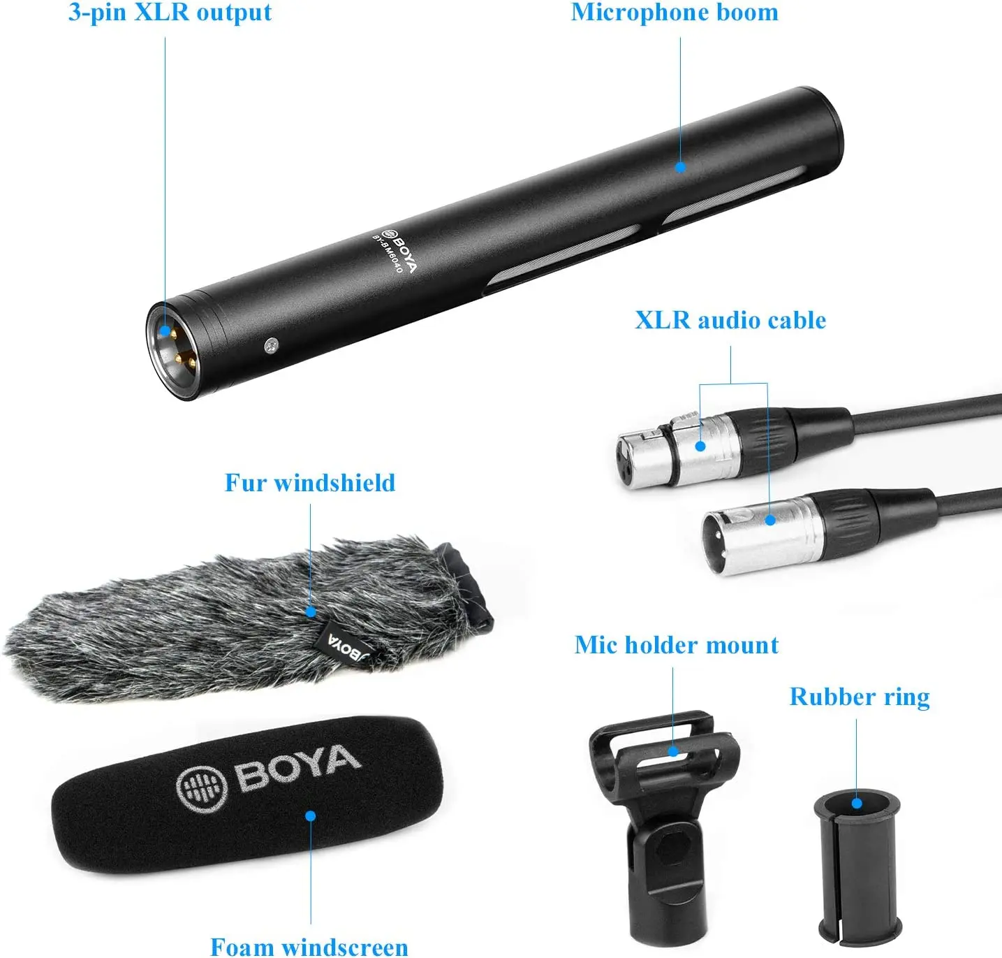 BOYA BY-BM6040 ميكروفون بندقية قلبي على الكاميرا ل...