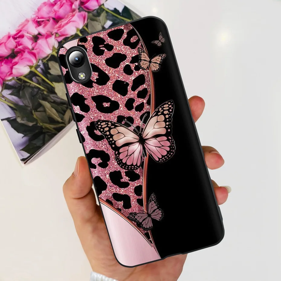 Lovely Printing Black Silicon Soft Back Cover Phone Case