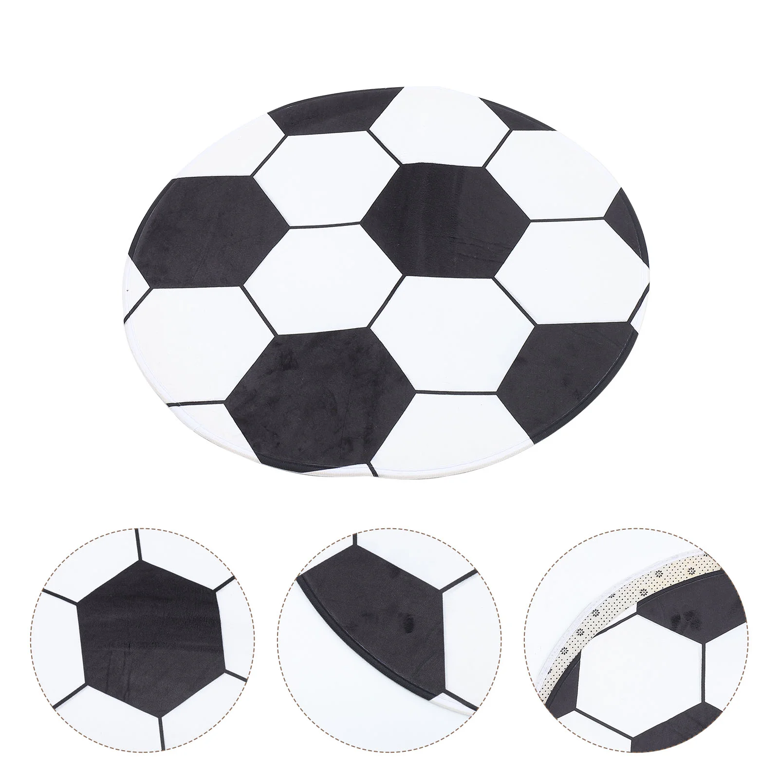 

Sewacc Kitchen Mat Soccer Rug Round Circle Area Rug Football Check Carpet Floor Chair Mat Decorative Entrance Door Mat Kids