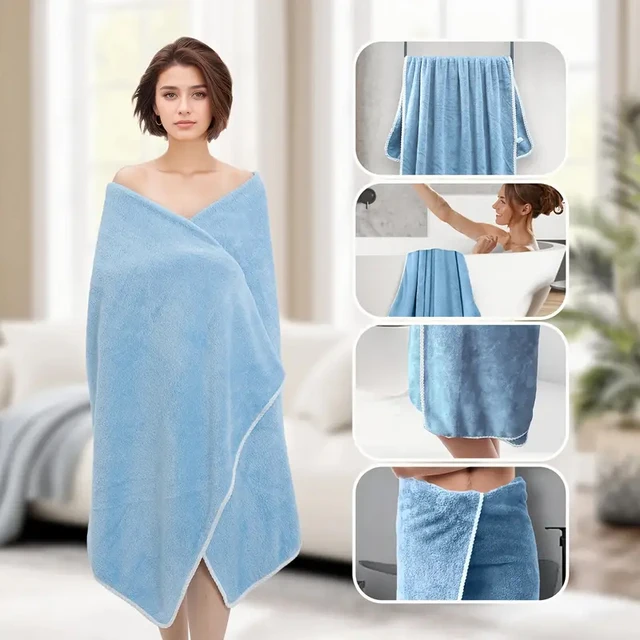 Extra Large Size Coral Fleece Bath Towel Quick Dry Ultra Soft Beach Towel Couple Square Scarf Bath Towel Sandproof Towel 5